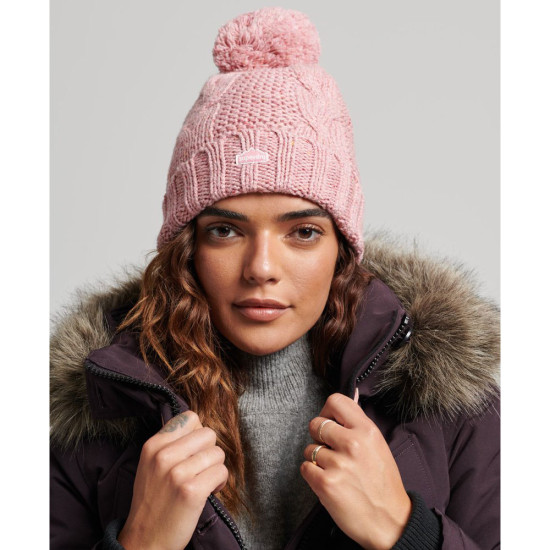 Superdry Γυναικείο σκουφάκι Cable Knit Bobble Beanie